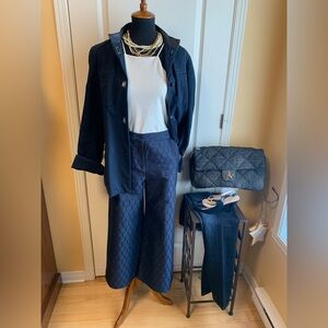 Sachin + Babi Navy Wide Leg crop Pants